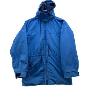 Lands' End Womens Hooded Fleece Lined Jacket Blue‎ Small Rain Coat Outdoors